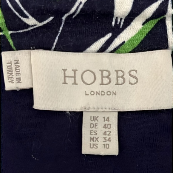 Hobbs London Nadia Sleeveless Jersey Dress Floral Leaf Navy Pattern - Picture 14 of 16